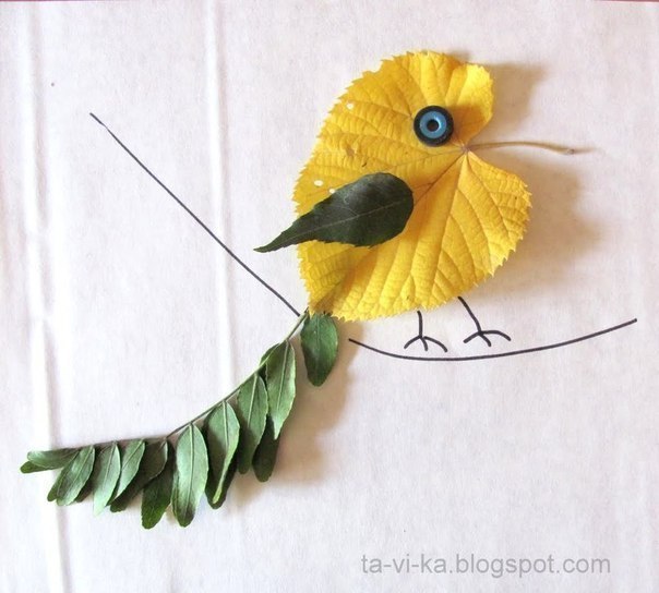 Аппликации из листьев Аппликации из листьев