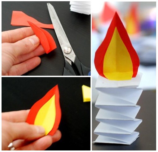  свечи из бумаги.