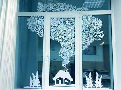 Как украсить дом снежинками Как украсить дом снежинками