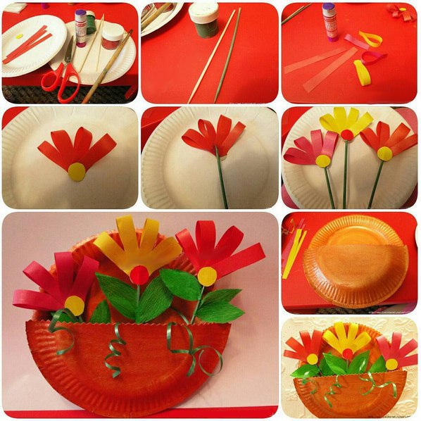 Поделки с детьми из одноразовых тарелок Поделки с детьми из одноразовых тарелок