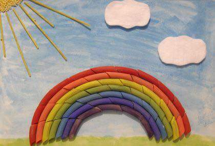 Аппликации из макарон