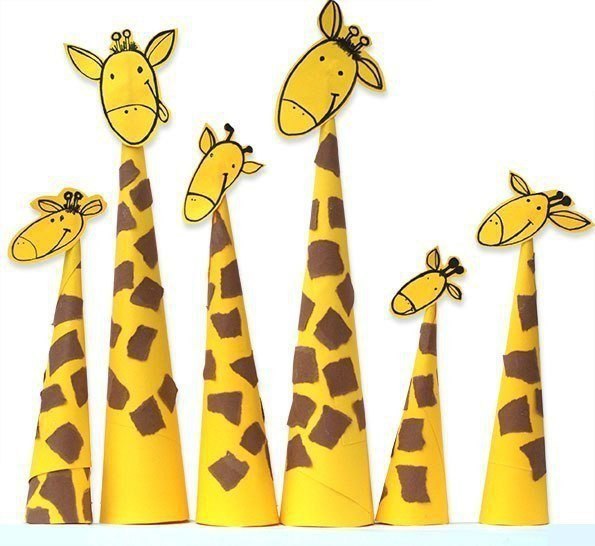 Делаем жирафа из бумаги. поделка вместе с детьми