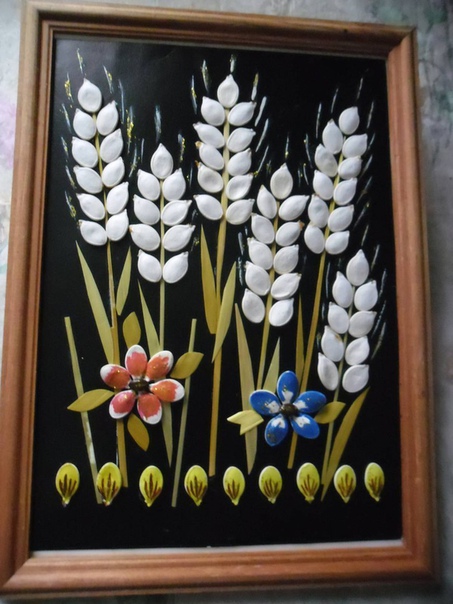 Мастерим с детьми. поделки из тыквенных семечек.