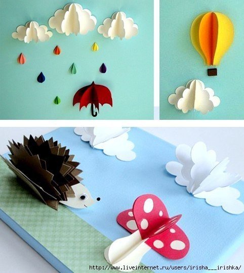 Объёмные аппликации из бумаги