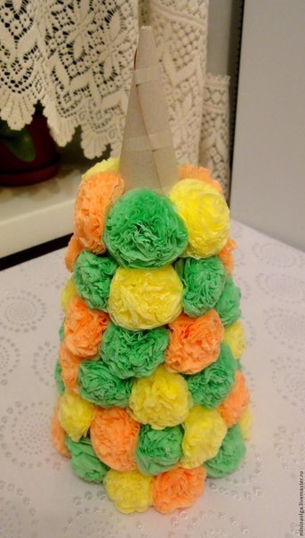 Новогодняя ёлочка из бумажных салфеток