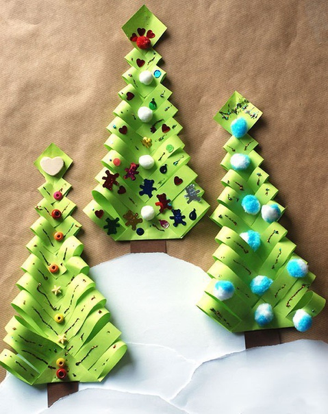 Ёлочка из цветной бумаги Ёлочка из цветной бумаги