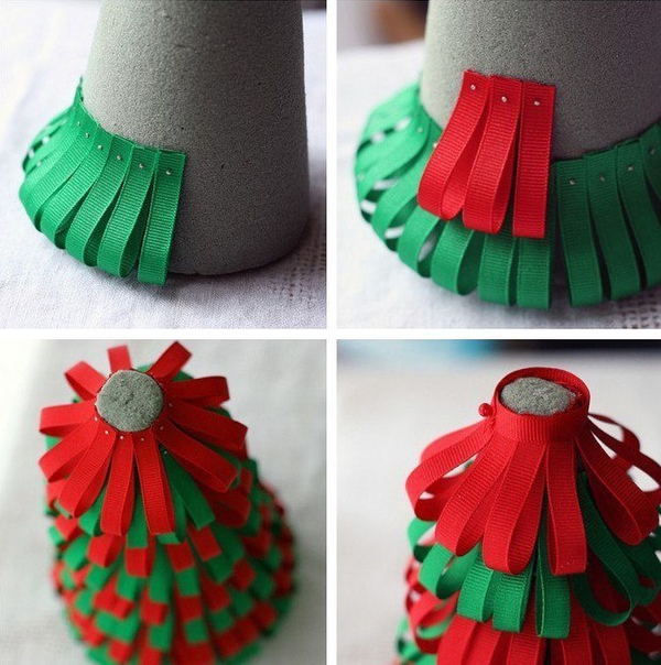 Мастерим елочку из лент Мастерим елочку из лент