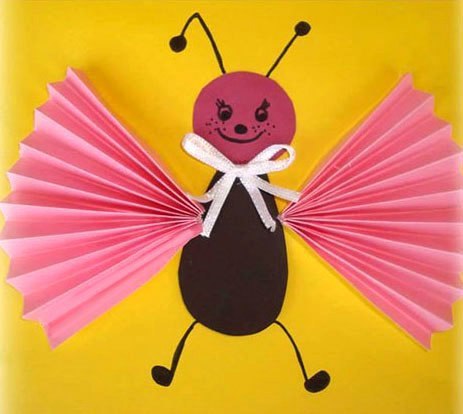 Аппликации из бумажных гармошек