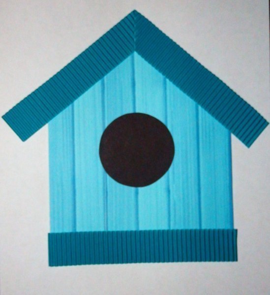 Скворечник из цветного картона