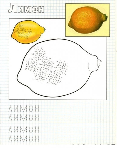 Учимся писать. фрукты.