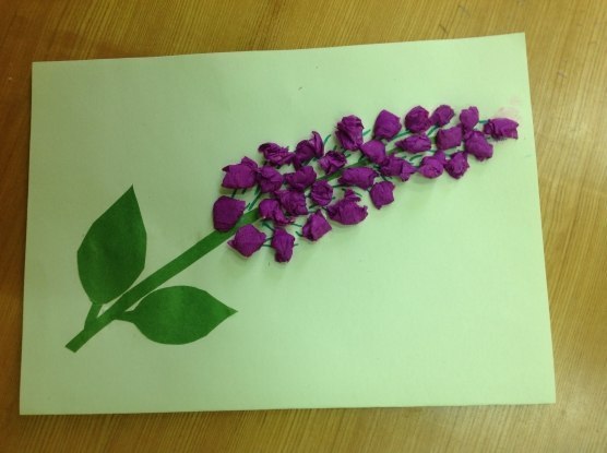 Сирень из гофрированной бумаги