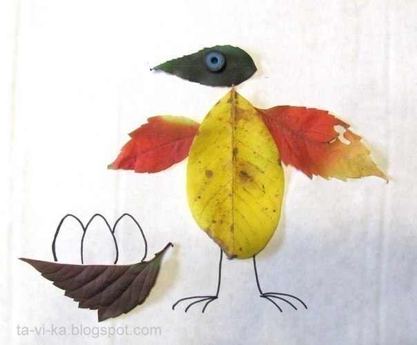 Аппликации из листьев Аппликации из листьев