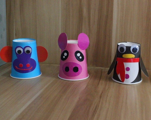 Зверушки из стаканчиков Зверушки из стаканчиков