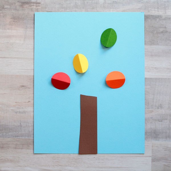 Осеннее дерево из кружочков