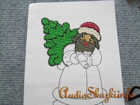 Аппликация из пластилина на новый год Аппликация из пластилина на новый год