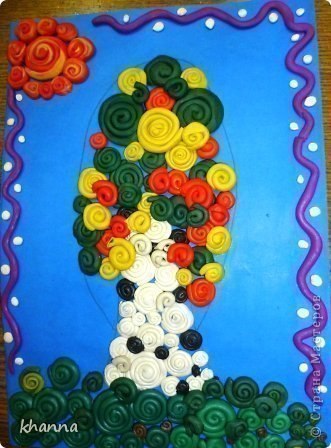 Картины из пластилиновых жгутиков