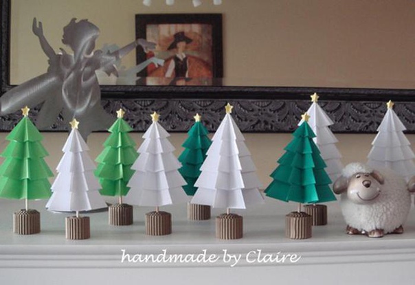 Елочки из бумаги. мастер-класс