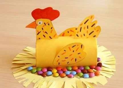 Курочка из картонного рулончика Курочка из картонного рулончика