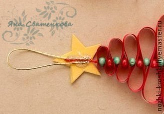 Елочка из ленточек и бусин