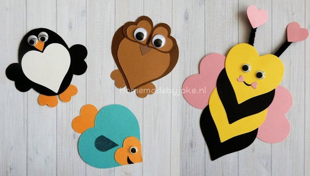 Творческое занятие для малышей "аппликация из сердечек"