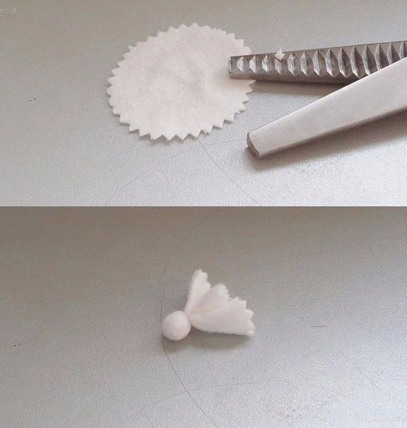 Ангелочки из ватных дисков