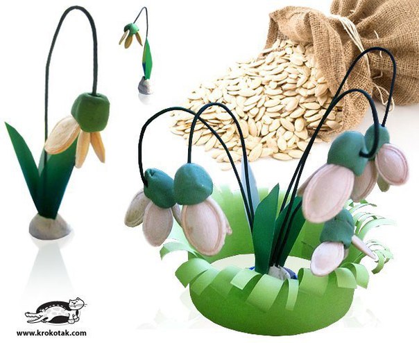 Весенние поделки "подснежник" Весенние поделки "подснежник"