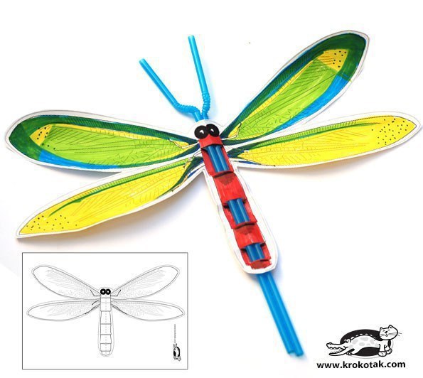 Насекомые из бумаги и коктейльных трубочек