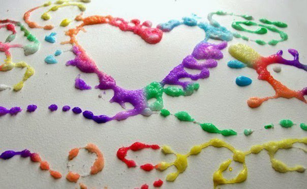 Рисуем клеем и солью Рисуем клеем и солью