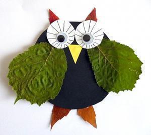 Совы из листьев