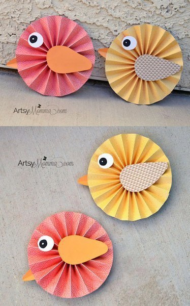 Птички из бумажной гармошки