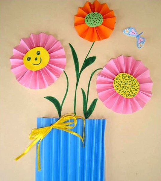 Аппликации из бумажных гармошек