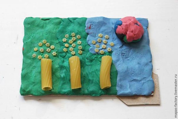 Поделки из макарон и пластилина