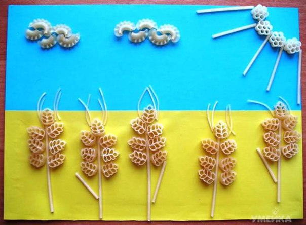 Аппликации из макарон