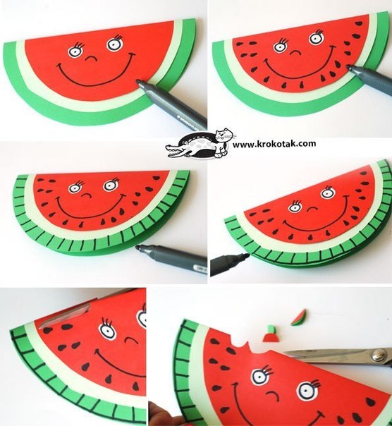 Детская поделка &laquo;арбуз&raquo;