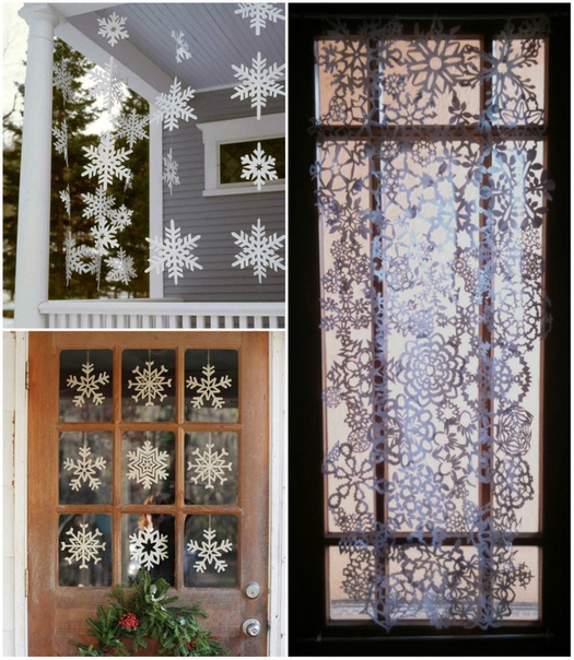 Как украсить дом снежинками Как украсить дом снежинками