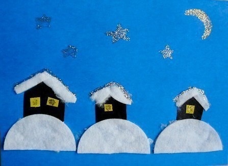 Аппликации из ватных дисков Аппликации из ватных дисков