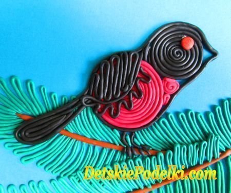 Аппликация из пластилиновых жгутиков