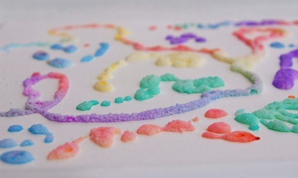 Рисуем клеем и солью Рисуем клеем и солью