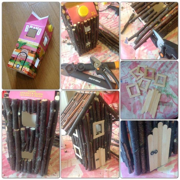 Домики из молочных пакетов Домики из молочных пакетов