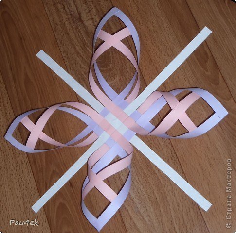 Красивая снежинка из бумажных полосок от  pau4ek