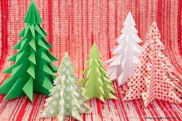 Оригами ёлочки