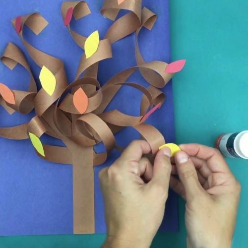 Объемная аппликация из бумаги на тему осень