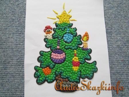 Аппликация из пластилина на новый год Аппликация из пластилина на новый год