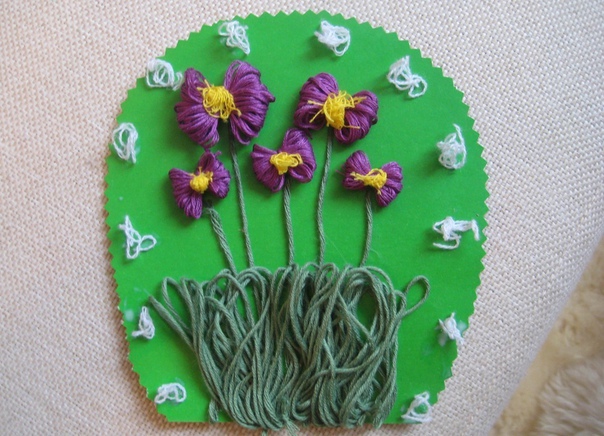 Аппликации из ниток Аппликации из ниток