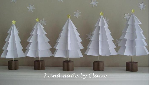 Елочки из бумаги. мастер-класс
