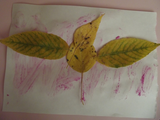 Аппликация из опавших листьев . Аппликация из опавших листьев .