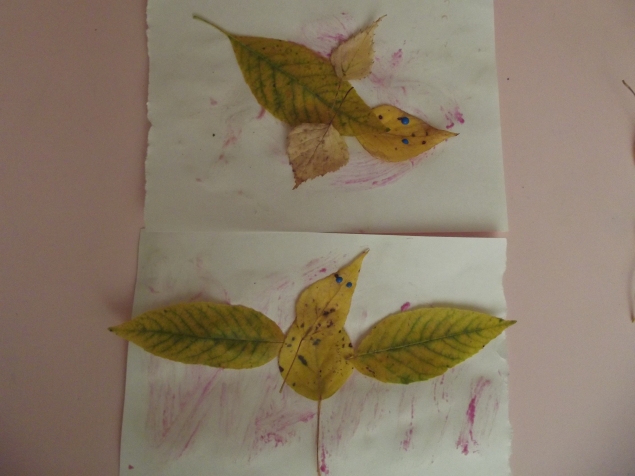 Аппликация из опавших листьев . Аппликация из опавших листьев .