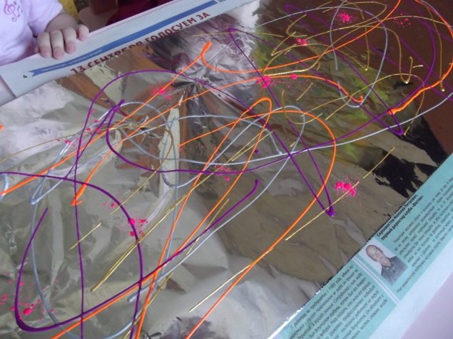 Рисуем на фольге .