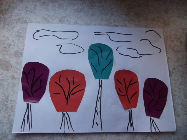 Аппликация " Осенний лес ".