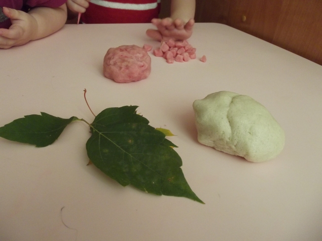 Отпечатки листов на тесте . Отпечатки листов на тесте .